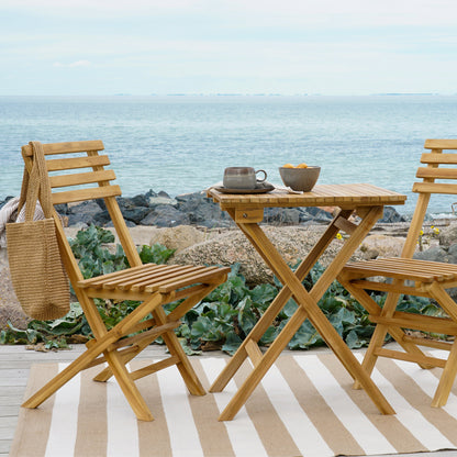 Conjunto de Jardim Cuenca — Mesa e 2 Cadeiras em Teca Natural