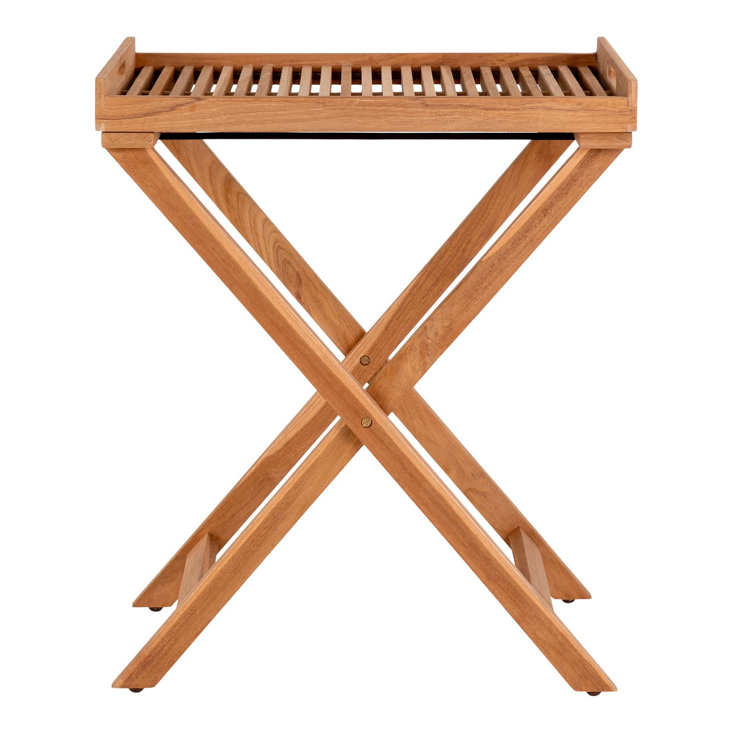 Mesa-Bandeja Ronda em Teca Natural — 60 × 40 × 70 cm