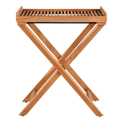 Mesa-Bandeja Ronda em Teca Natural — 60 × 40 × 70 cm