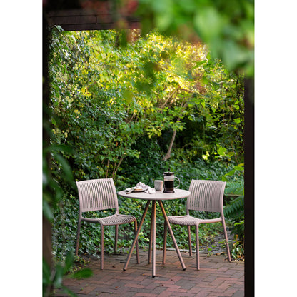 Mesa Bistrô Barletta em Polipropileno, Taupe — Ø 70 × 73,5 cm