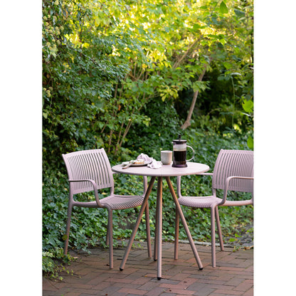 Mesa Bistrô Barletta em Polipropileno, Taupe — Ø 70 × 73,5 cm