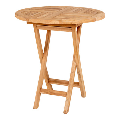 Oviedo Teak Café Table, Natural — Ø 70 × 75 cm