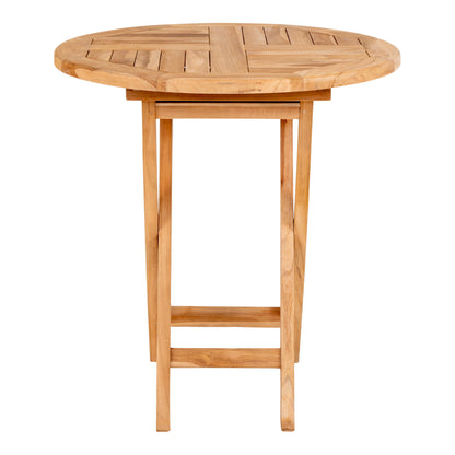 Oviedo Teak Café Table, Natural — Ø 70 × 75 cm