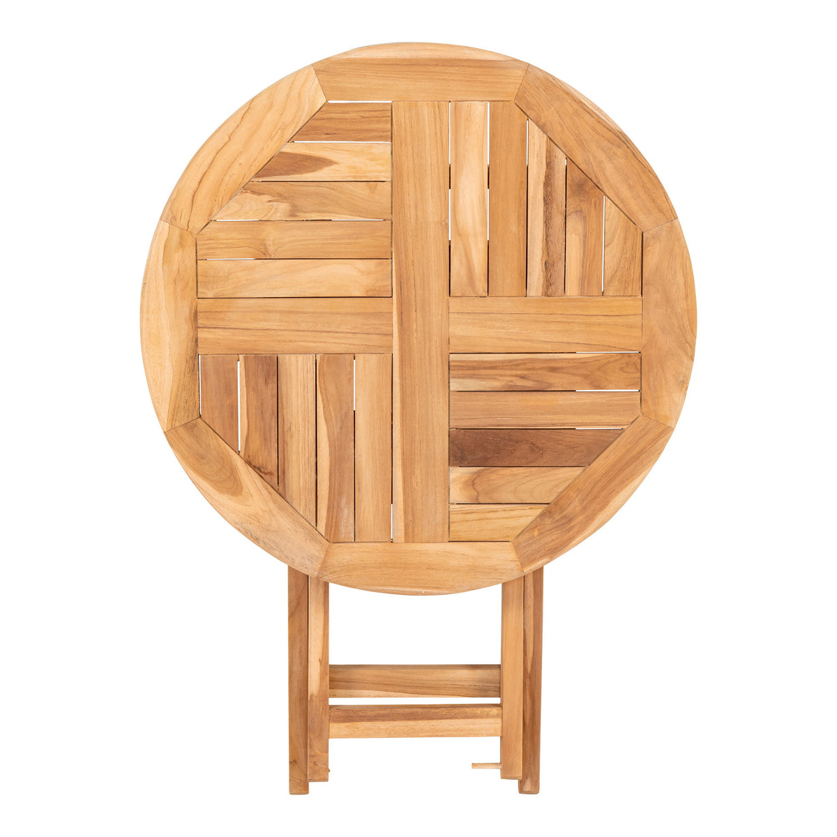 Oviedo Teak Café Table, Natural — Ø 70 × 75 cm