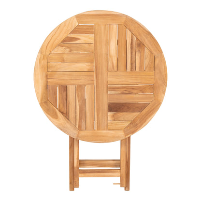 Oviedo Teak Café Table, Natural — Ø 70 × 75 cm