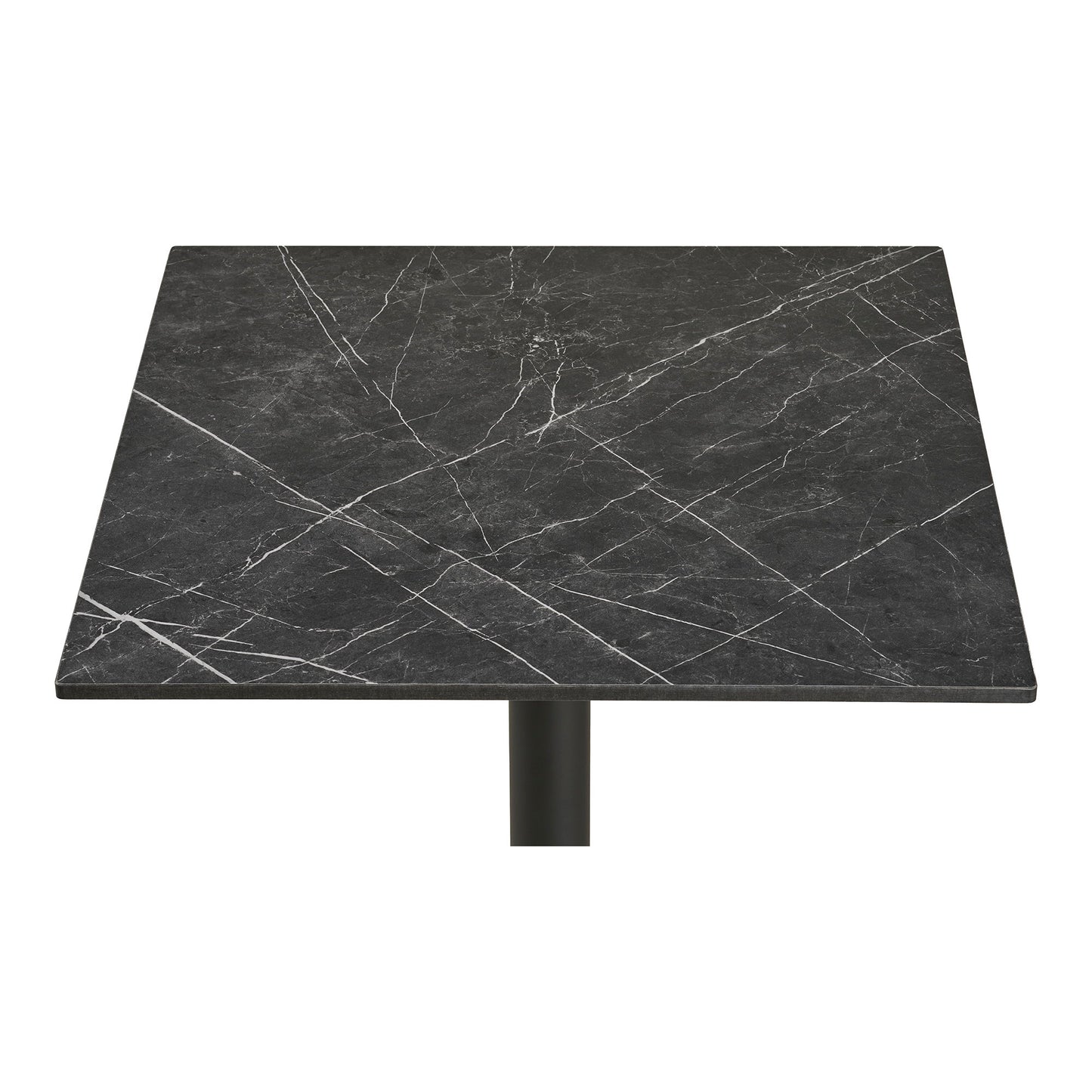 Mesa Bistrô com Tampo Efeito Mármore Cinzento-Escuro e Pés em Alumínio — 60 × 60 × 73 cm