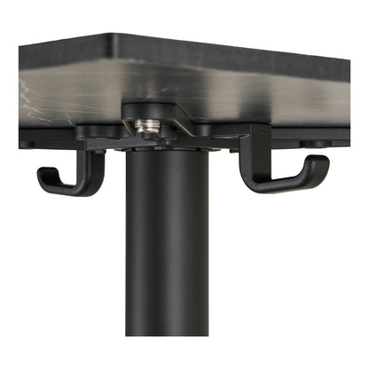 Mesa Bistrô com Tampo Efeito Mármore Cinzento-Escuro e Pés em Alumínio — 60 × 60 × 73 cm