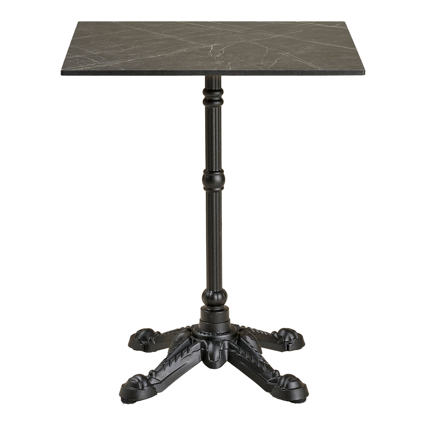 Bistro Table with Dark Grey Marble Effect Top — 60 × 60 × 73 cm