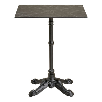 Bistro Table with Dark Grey Marble Effect Top — 60 × 60 × 73 cm