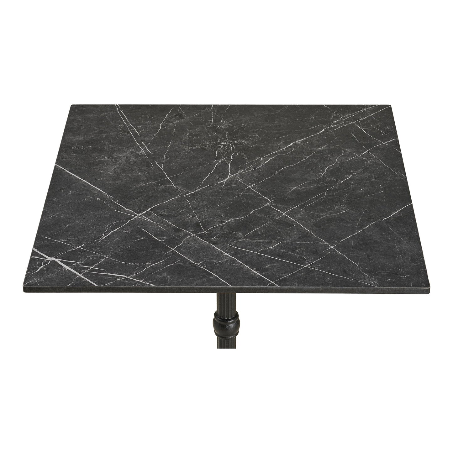 Bistro Table with Dark Grey Marble Effect Top — 60 × 60 × 73 cm