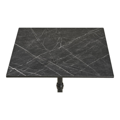 Bistro Table with Dark Grey Marble Effect Top — 60 × 60 × 73 cm