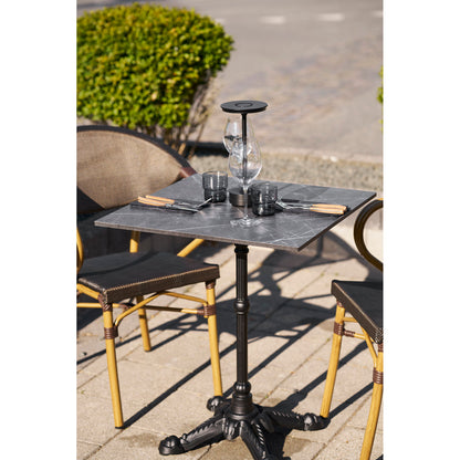 Bistro Table with Dark Grey Marble Effect Top — 60 × 60 × 73 cm