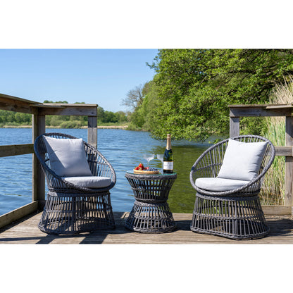 Conjunto Lounge Natal em Rattan Cinzento com Almofadas