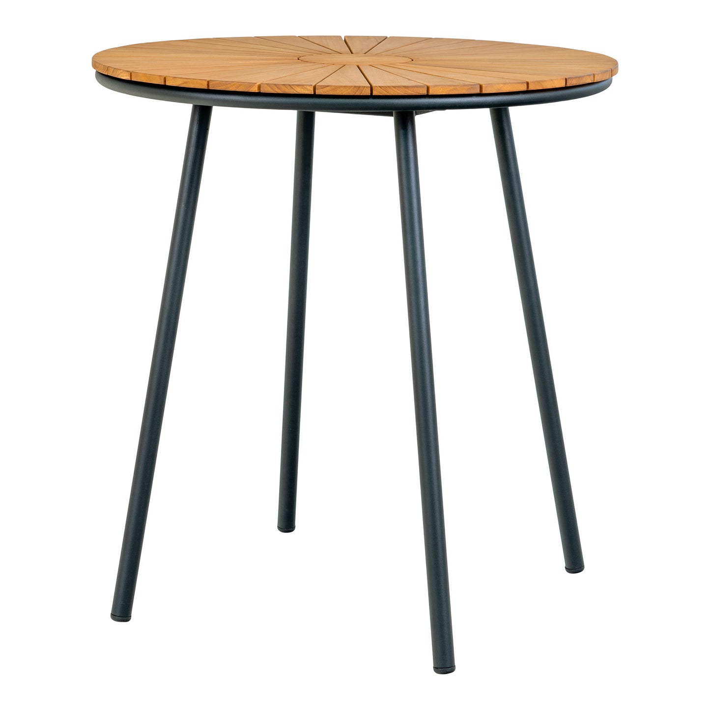 Cleveland Bistro Table with Solid Teak Top — Ø 70 × 74 cm