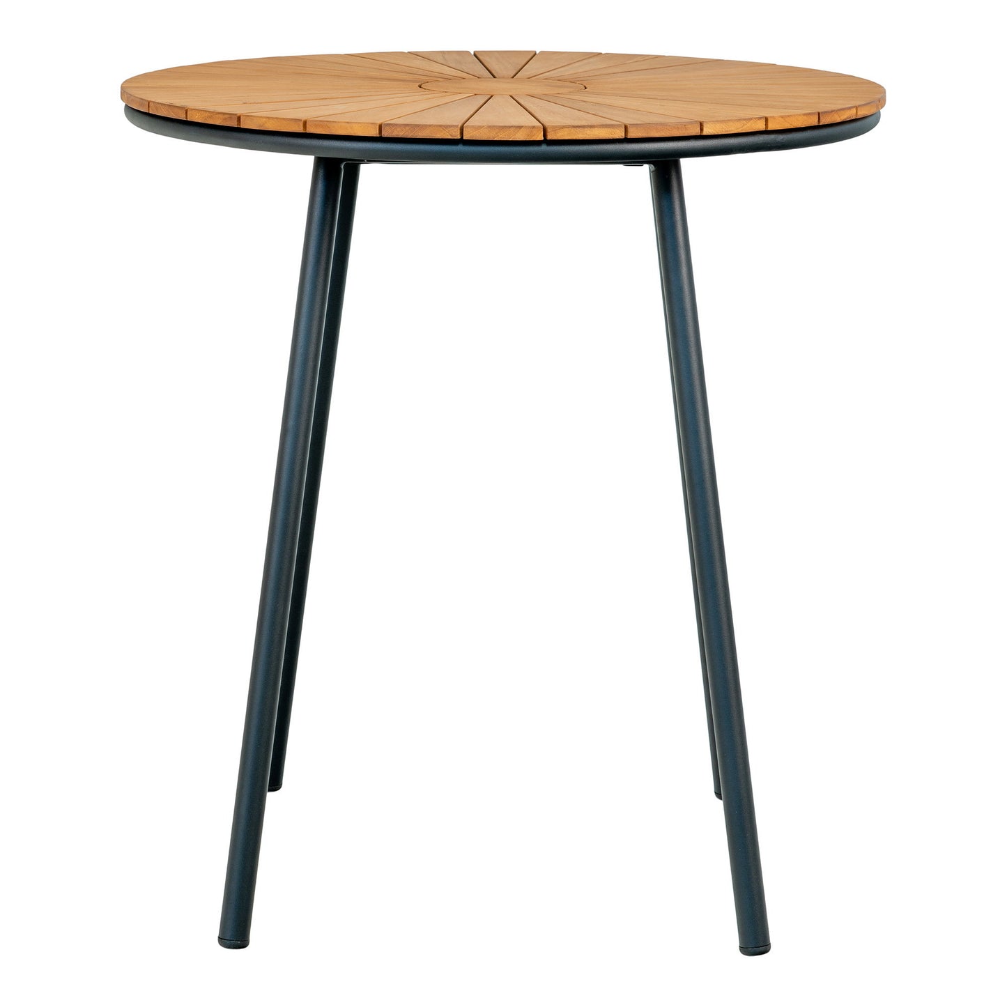 Cleveland Bistro Table with Solid Teak Top — Ø 70 × 74 cm