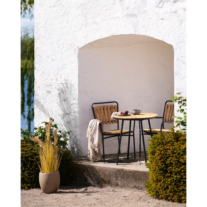 Cleveland Bistro Table with Solid Teak Top — Ø 70 × 74 cm