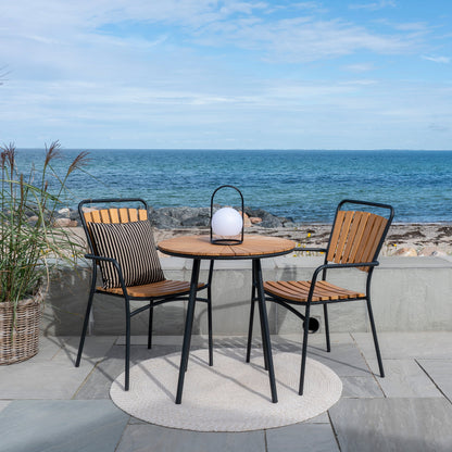 Cleveland Bistro Table with Solid Teak Top — Ø 70 × 74 cm