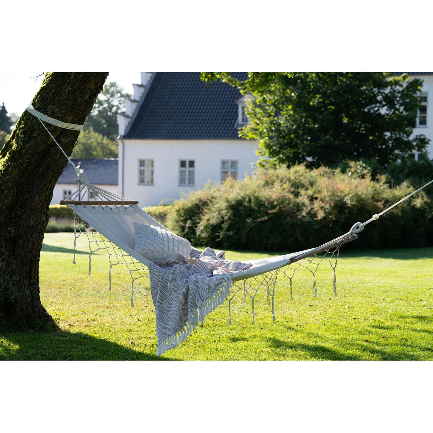 Rede de Descanso Edessa em Poliéster e Algodão, Off-White 200 × 80 cm