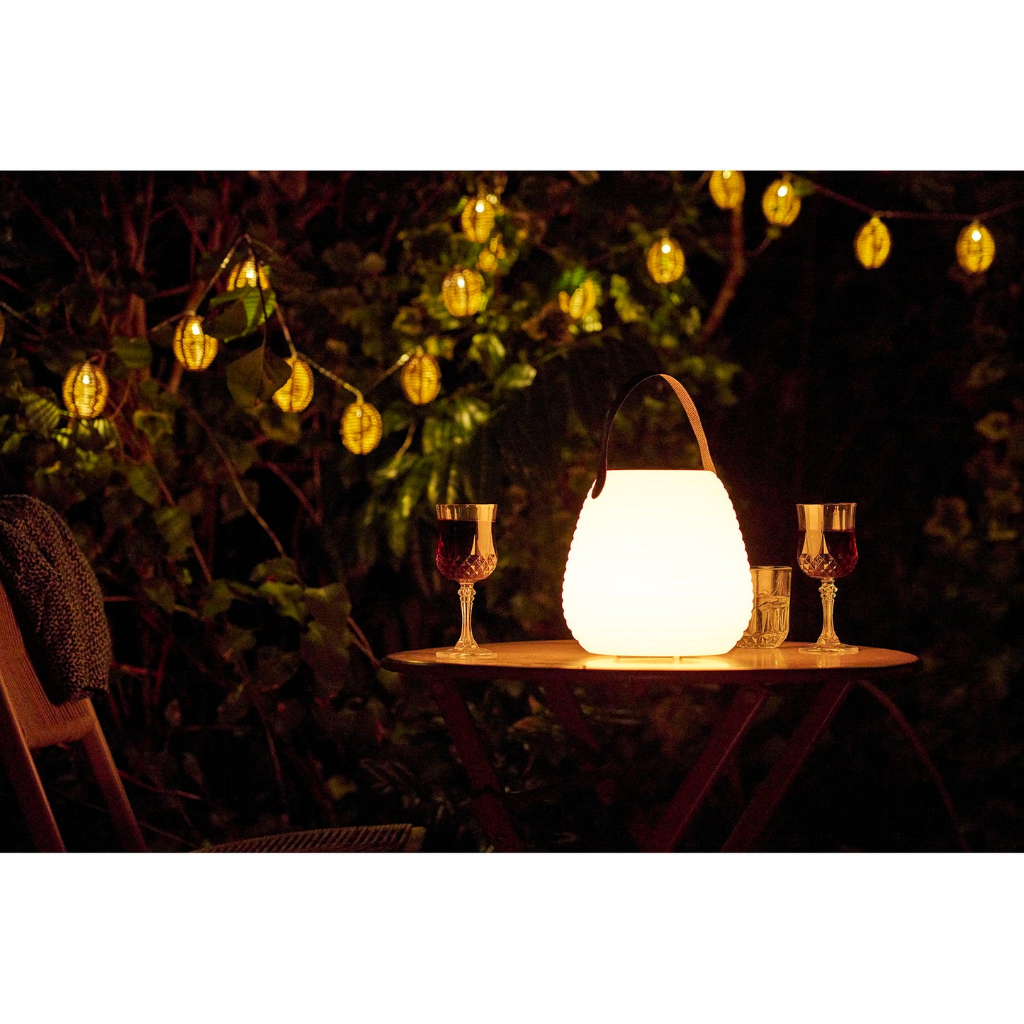 Candeeiro LED Derry Recarregável, Branco — 21 cm
