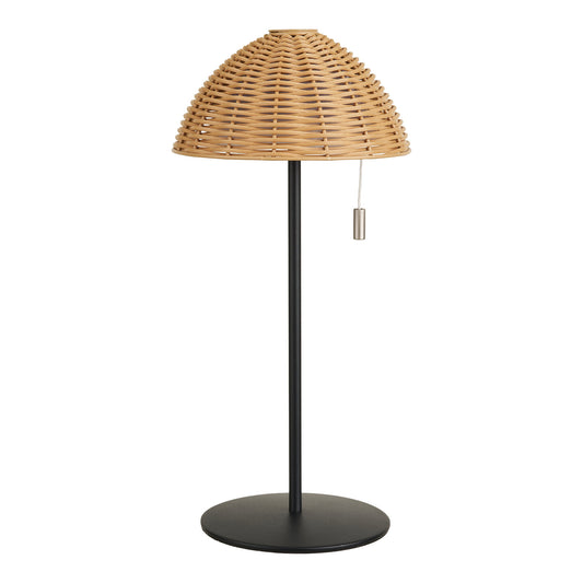 Candeeiro de Mesa Wigan Recarregável, Natural e Preto