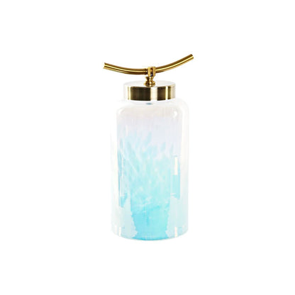 Vase DKD Home Decor Blue Golden Metal Crystal Mediterranean 19 x 15 x 33 cm-0