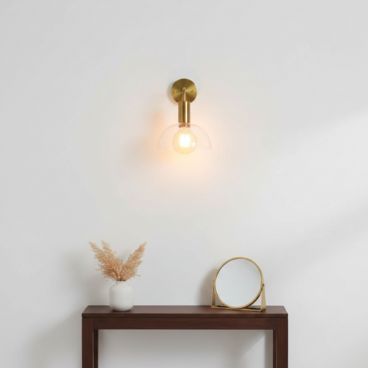 Candeeiro de Parede Dourado com Cristal — Moderno