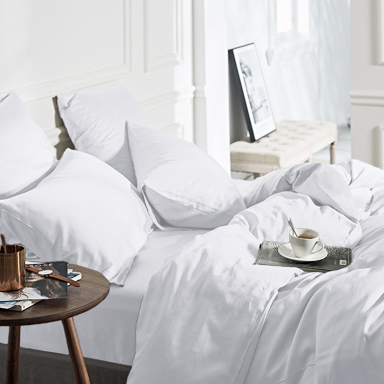 Bamboo Viscose Duvet Cover, White — 140 × 200/220 cm