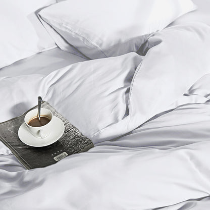 Bamboo Viscose Duvet Cover, White — 200 × 200/220 cm