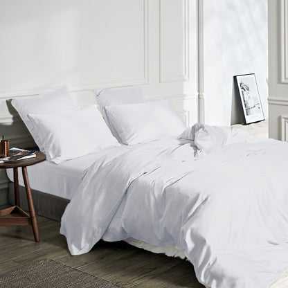 Bamboo Viscose Duvet Cover, White — 200 × 200/220 cm