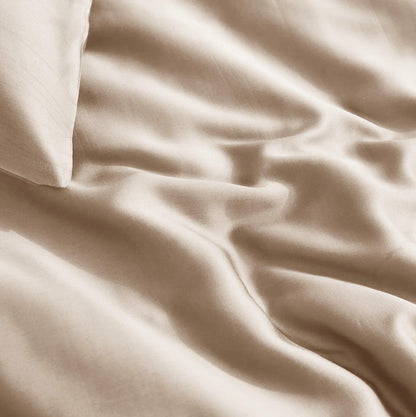 Bamboo Viscose Duvet Cover, Taupe — 140 × 200/220 cm