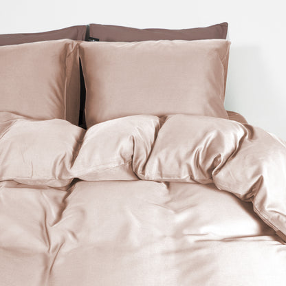 Bamboo Viscose Duvet Cover, Blush Pink — 200 × 200/220 cm