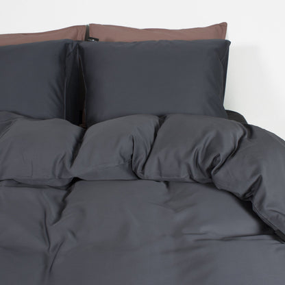 Capa de Edredão em Viscose de Bambu, Antracite — 200 × 200/220 cm