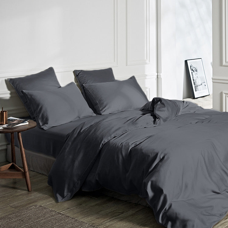 Bamboo Viscose Duvet Cover, Anthracite — 240 × 200/220 cm