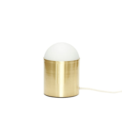 Lámpara de Mesa Pequeña de Latón con Cúpula de Cristal Esmerilado — Ø 12 × 19 cm