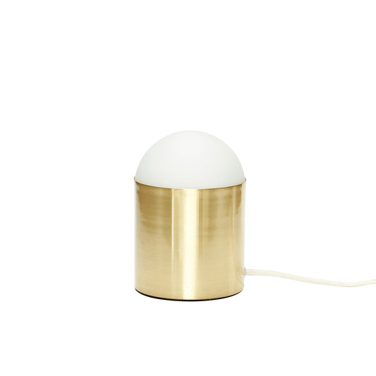Small Brass Table Lamp with Frosted Glass Shade — Ø 12 × 19 cm