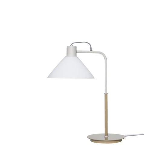 Candeeiro de Mesa Spot em Vidro e Ferro, Caqui e Branco — 37 × 22 × 44 cm