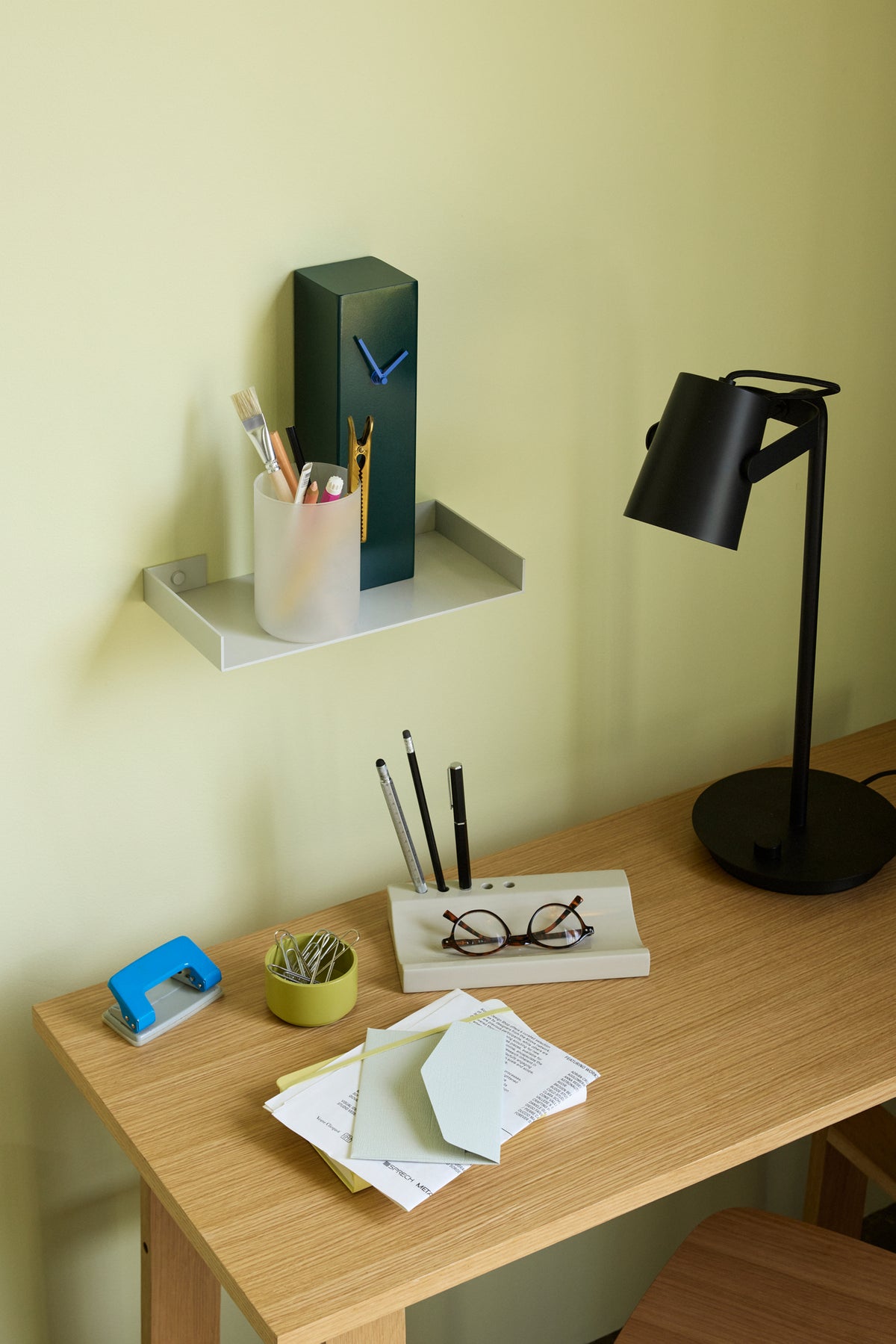 Candeeiro de Secretária Ardent em Ferro, Preto — 35 × 20 × 54 cm