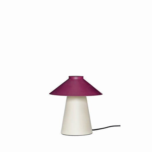 Candeeiro de Mesa Chipper em Ferro, Areia e Bordô — Ø 25 × 26 cm