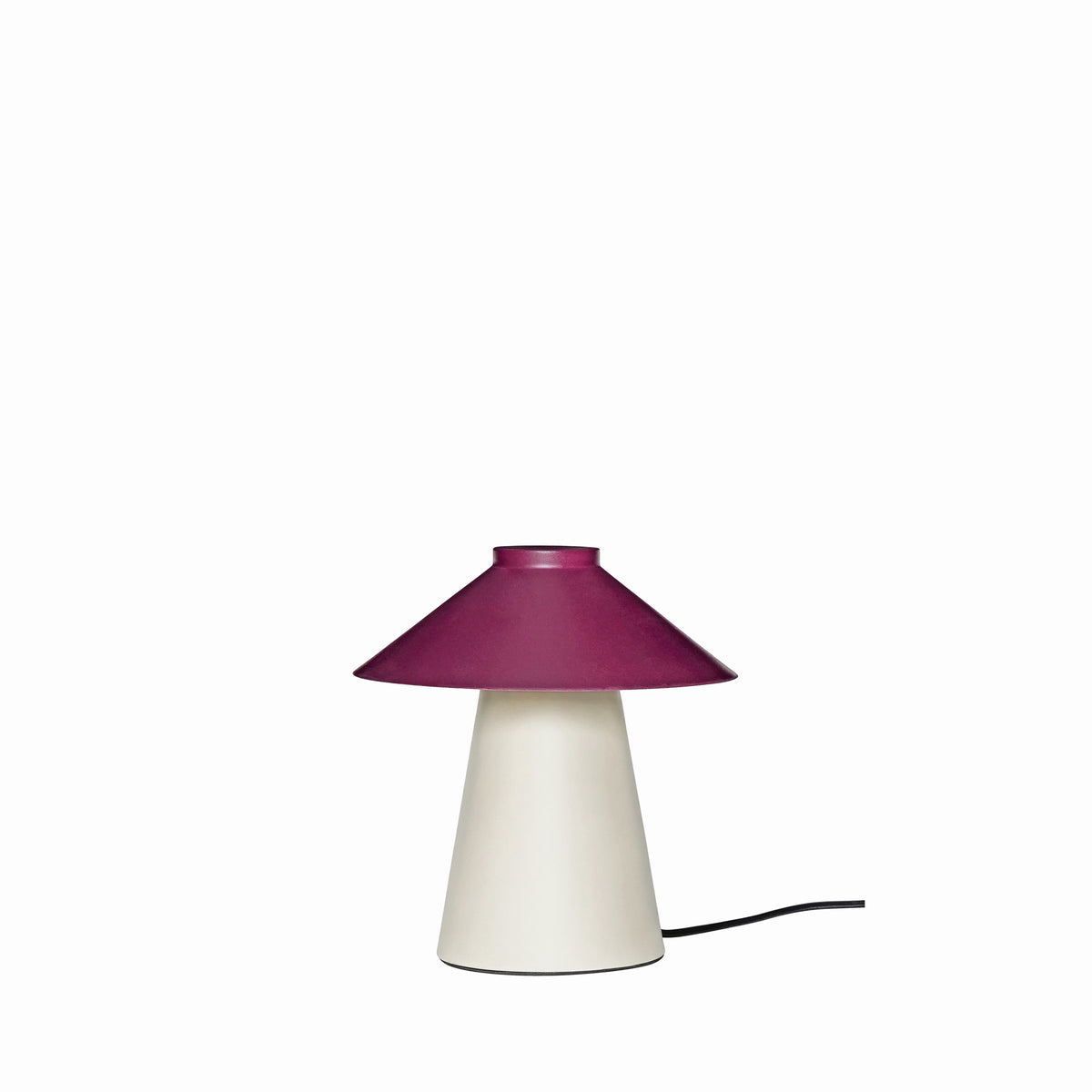 Candeeiro de Mesa Chipper em Ferro, Areia e Bordô — Ø 25 × 26 cm