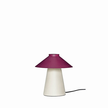 Candeeiro de Mesa Chipper em Ferro, Areia e Bordô — Ø 25 × 26 cm