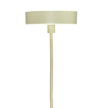 Candeeiro Suspenso Solid em Vidro Opalino Estriado, Branco e Areia — Ø 44 × 34 cm