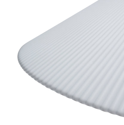 Candeeiro Suspenso Solid em Vidro Opalino Estriado, Branco e Areia — Ø 44 × 34 cm