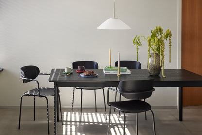 Candeeiro Suspenso Solid em Vidro Opalino Estriado, Branco e Areia — Ø 44 × 34 cm