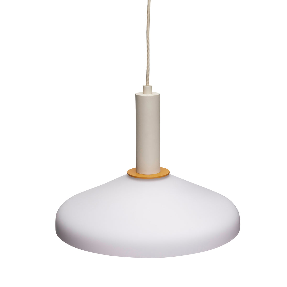 Candeeiro Suspenso Apollo em Vidro e Ferro, Areia e Laranja — Ø 35 × 28 cm
