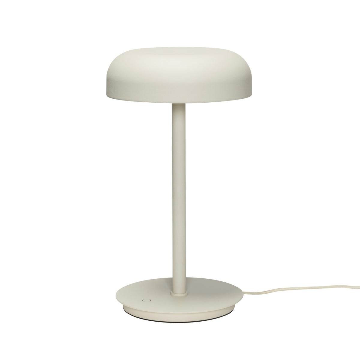 Velo Table Lamp in Iron and Polycarbonate with Dimmable LED, Sand — Ø 20 × 37 cm