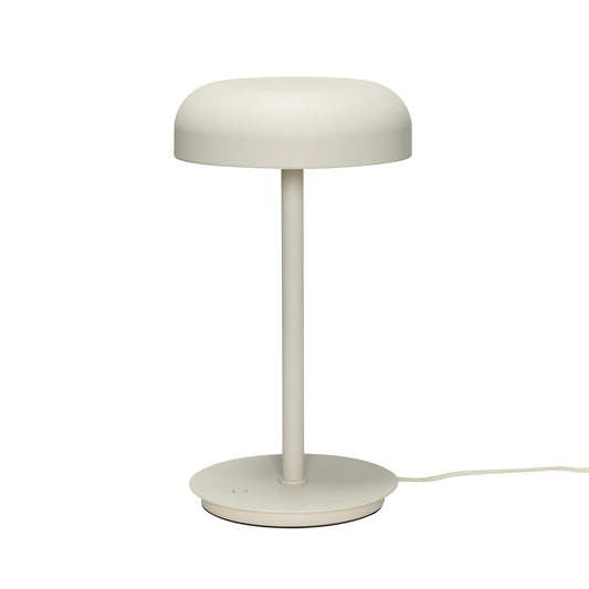 Candeeiro de Mesa Velo em Ferro e Policarbonato com LED Regulável, Areia — Ø 20 × 37 cm