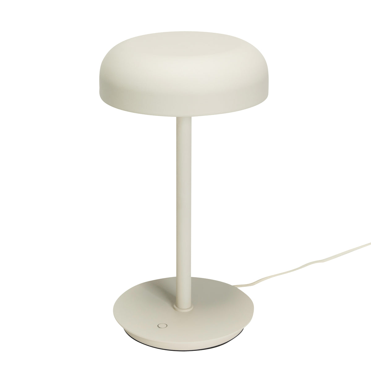 Velo Table Lamp in Iron and Polycarbonate with Dimmable LED, Sand — Ø 20 × 37 cm