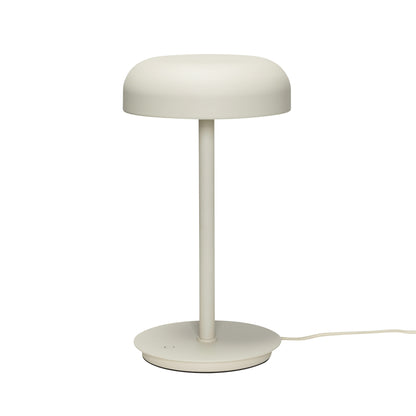 Velo Table Lamp in Iron and Polycarbonate with Dimmable LED, Sand — Ø 20 × 37 cm