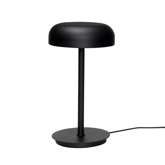 Candeeiro de Mesa Velo em Ferro e Policarbonato com LED Regulável, Preto — Ø 20 × 37 cm