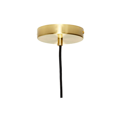 Candeeiro Suspenso Muse Elipse em Vidro Opalino e Latão, Branco — Ø 40 × 36 cm